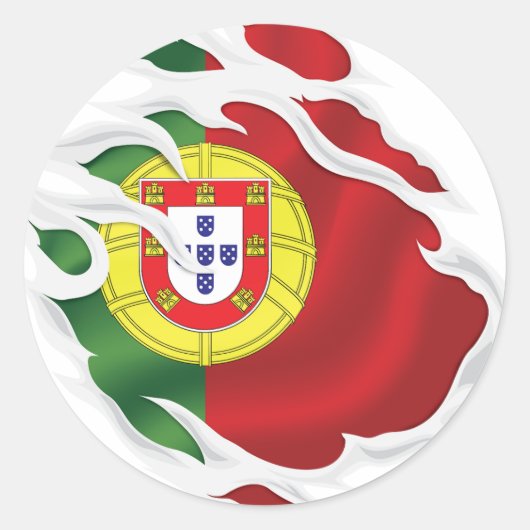 Flagge Portugals Runder Aufkleber (Vorderseite)