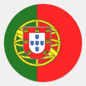 Flagge Portugals Runder Aufkleber (Vorderseite)