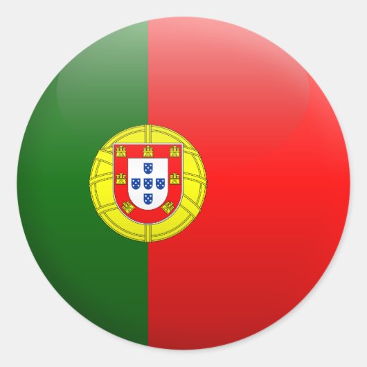 Flagge Portugals Runder Aufkleber (Vorderseite)