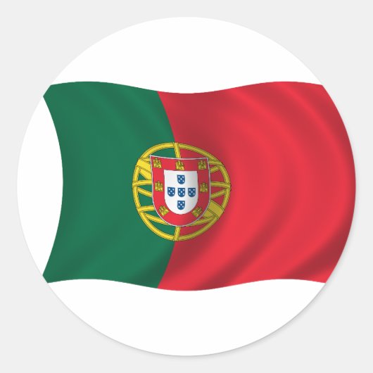 Flagge Portugals Runder Aufkleber (Vorderseite)