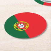 Flagge Portugals Runder Pappuntersetzer (Angewinkelt)