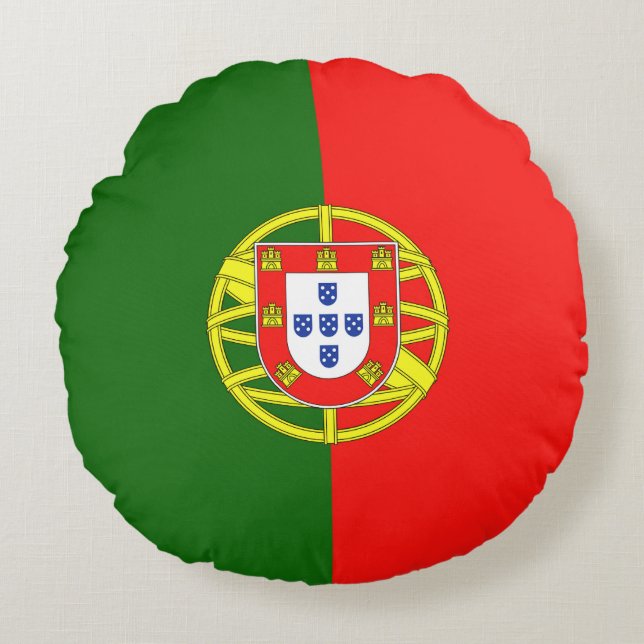 Flagge Portugals Rundes Kissen (Vorderseite)