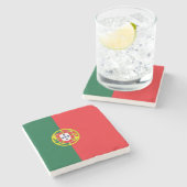 Flagge Portugals Steinuntersetzer (Seitenansicht)