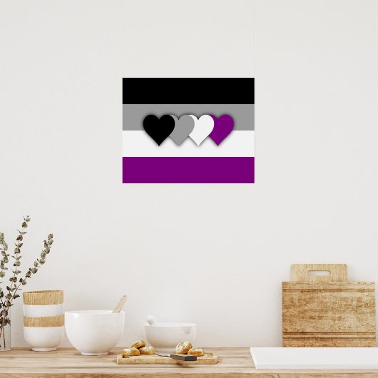 Flagge Poster für Asexualität (Küche)