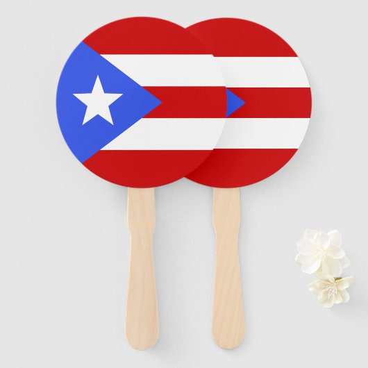 Flagge Puerto Rico Fächer (Vorne und Hinten)
