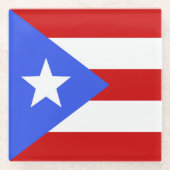 Flagge Puerto Rico Glasuntersetzer (Vorderseite)