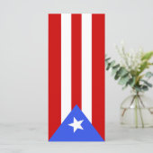 Flagge Puerto Rico Menükarte (Stehend Vorderseite)