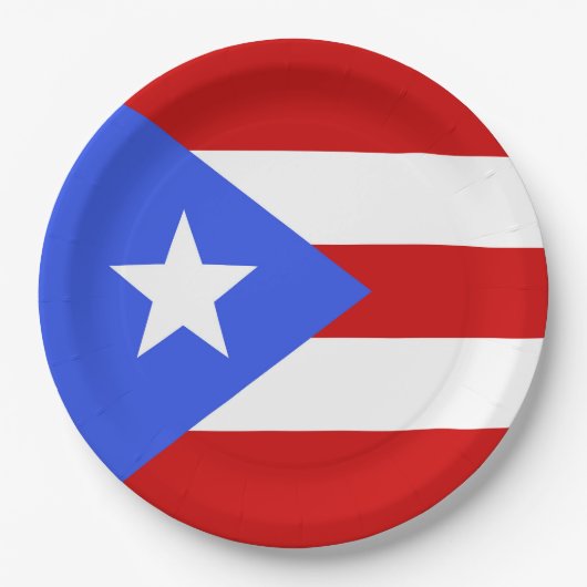 Flagge Puerto Rico Pappteller (Vorderseite)