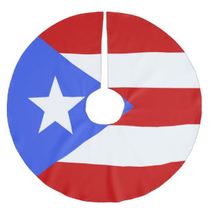 Flagge Puerto Rico Polyester Weihnachtsbaumdecke