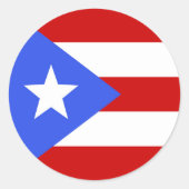 Flagge Puerto Rico Runder Aufkleber (Vorderseite)