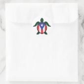 Flagge Puerto Rico Runder Aufkleber (Tasche)