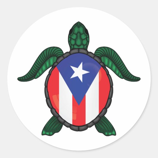 Flagge Puerto Rico Runder Aufkleber (Vorderseite)