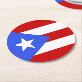 Flagge Puerto Rico Runder Pappuntersetzer (Angewinkelt)
