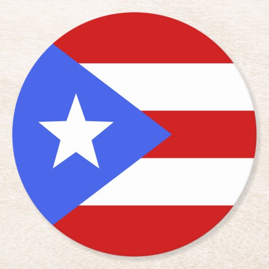 Flagge Puerto Rico Runder Pappuntersetzer (Vorderseite)
