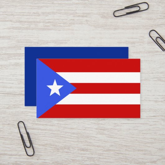 Flagge Puerto Rico Visitenkarte (Vorderseite/Rückseite Beispiel)