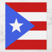 Flagge Puerto Rico Weinetikett (Einzelnes Label)