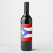 Flagge Puerto Rico Weinetikett (Vorderseite)