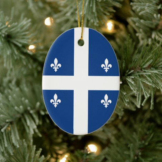Flagge Québec, Kanada Keramik Ornament (Baum)