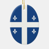 Flagge Québec, Kanada Keramik Ornament (Hinten)