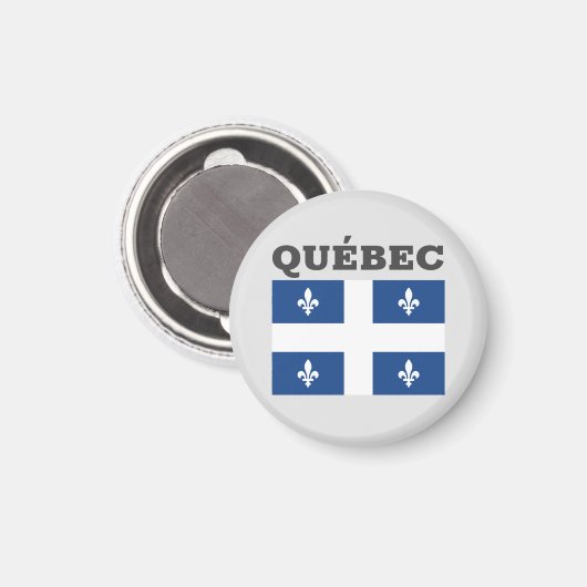 Flagge Québec, Kanada Magnet (Vorderseite/Rückseite)