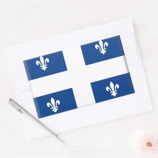 Flagge Quebec (Kanada) Rechteckiger Aufkleber (Umschlag)