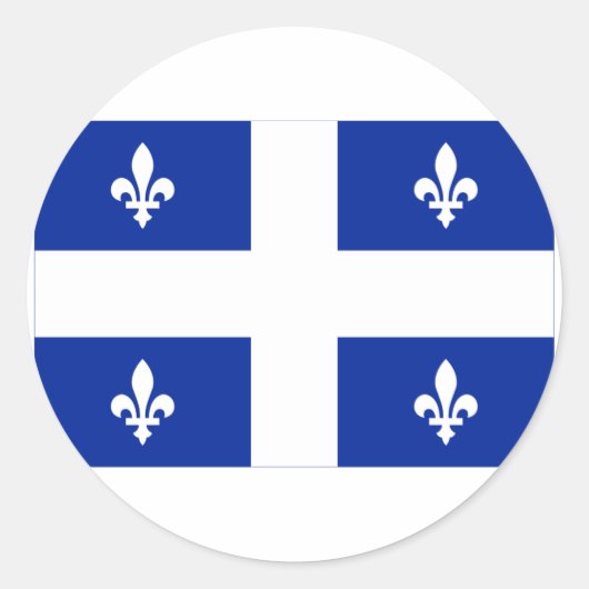 Flagge Quebec, Kanada Runder Aufkleber (Vorderseite)