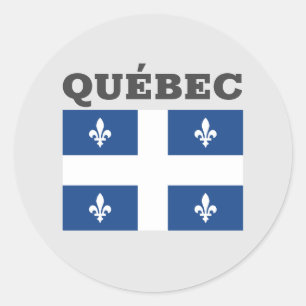 Flagge Québec, Kanada Runder Aufkleber