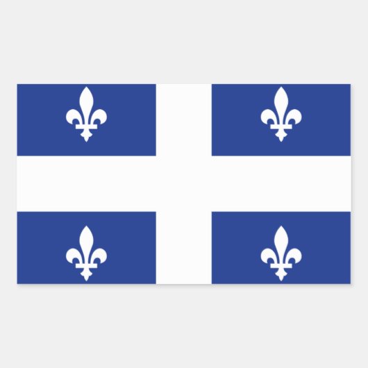 Flagge "Quebec" Rechteckiger Aufkleber (Vorderseite)