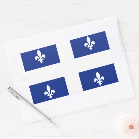 Flagge "Quebec" Rechteckiger Aufkleber (Umschlag)