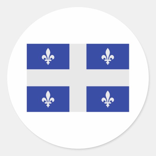 Flagge Quebec Runder Aufkleber (Vorderseite)