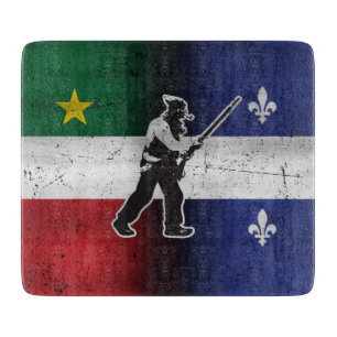 Flagge Québec und Patriote Henri Julien erodiert Schneidebrett