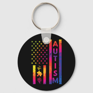 Flagge Regenbogen Tie Dye Au Puzzle Patriot Männer Schlüsselanhänger