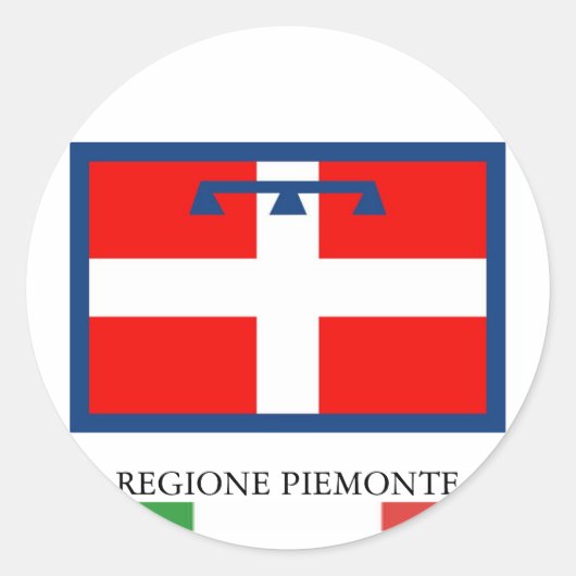 Flagge Regione Piemonte Runder Aufkleber (Vorderseite)