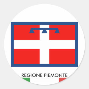 Flagge Regione Piemonte Runder Aufkleber