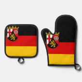 Flagge Rheinland-Pfalz Ofenhandschuh & Topflappen-Set (Vorderseite)