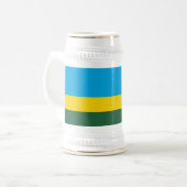 Flagge Ruandas Bierglas (Vorderseite Links)
