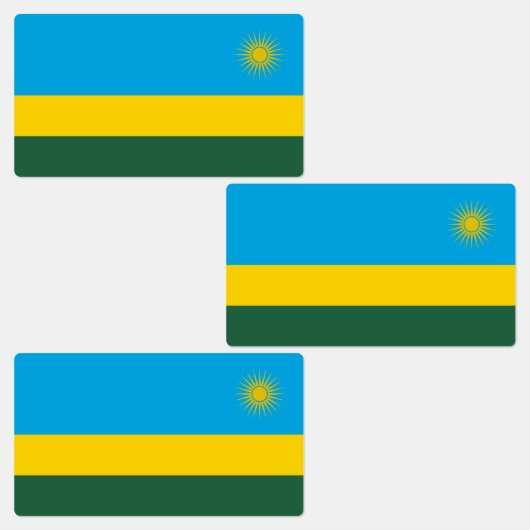 Flagge Ruandas Etiketten (Gruppe)