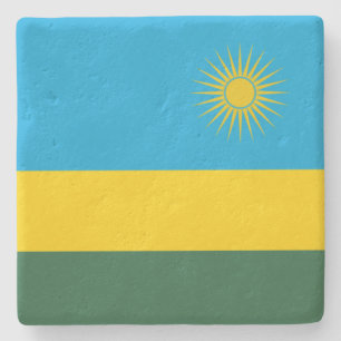 Flagge Ruandas (Ruanda) (afrikanisches Land) Steinuntersetzer