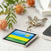 Flagge Ruandas Schlüsselanhänger (Seite)