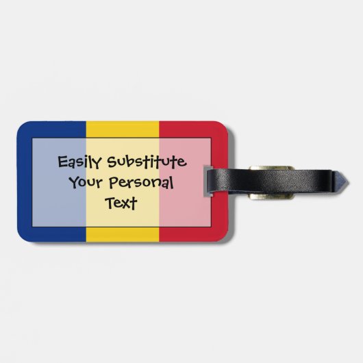 Flagge Rumäniens Easy ID Persönliche Gepäckanhänger (Rückseite horizontal)
