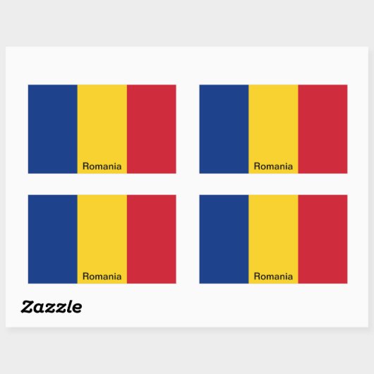 Flagge Rumäniens Rechteckiger Aufkleber (Blatt)