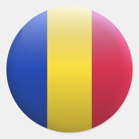 Flagge Rumäniens Runder Aufkleber (Vorderseite)