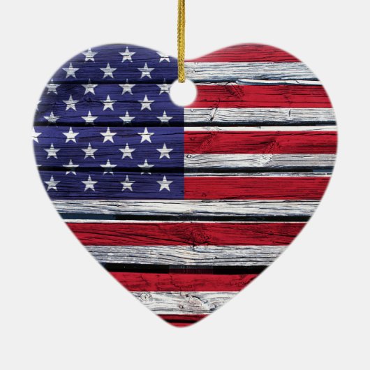 Flagge-rustikales Holz Keramikornament (Hinten)