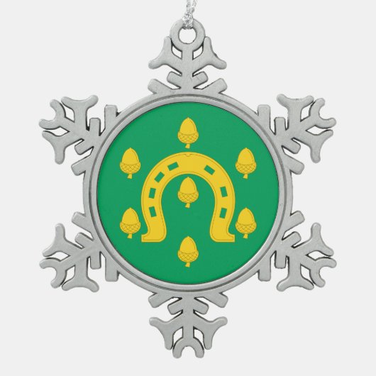 Flagge Rutlands Schneeflocken Zinn-Ornament (Vorderseite)