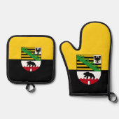 Flagge Sachsen-Anhalt-Mauspad Ofenhandschuh & Topflappen-Set (Vorderseite)