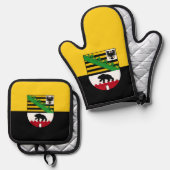 Flagge Sachsen-Anhalt-Mauspad Ofenhandschuh & Topflappen-Set (Vorderseite/Rückseite)