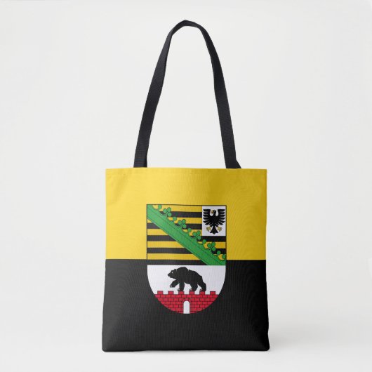 Flagge Sachsen-Anhalt Tote Tag Tasche (Vorderseite)