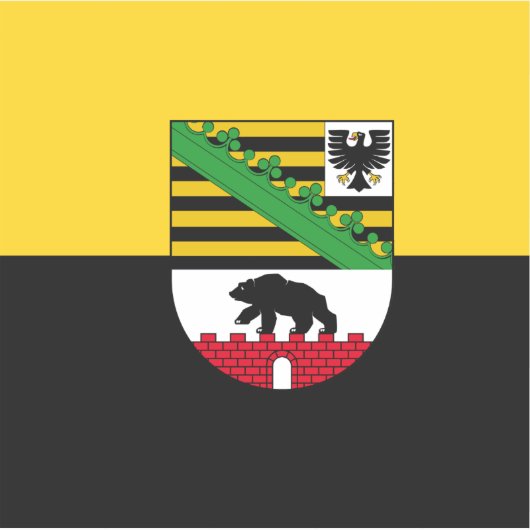 Flagge Sachsen-Anhalt Vinyl Sticker (Vorderseite)