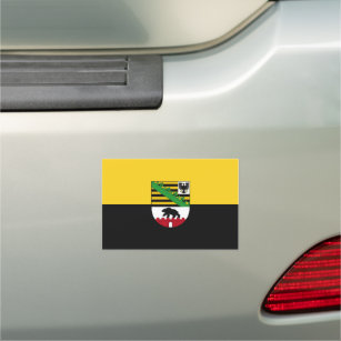 Flagge Sachsen-Anhalts Auto Magnet