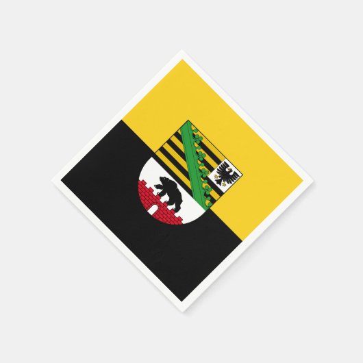 Flagge Sachsen-Anhalts Papier Napkins Serviette (Ecke)